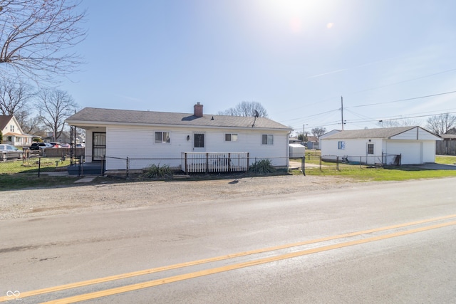 1701 Nelson Ave, Indianapolis, IN 46203 - rear view of house with a chimney and fence