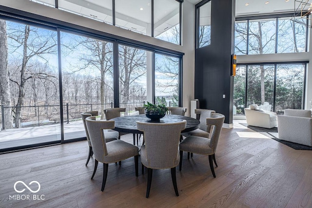 395 Breakwater Dr, Fishers, IN 46037 - dining area featuring a high ceiling and wood finished floors