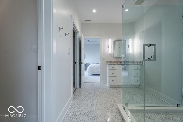 395 Breakwater Dr, Fishers, IN 46037 - corridor with baseboards, visible vents, and recessed lighting