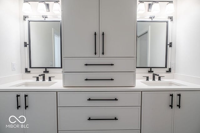 395 Breakwater Dr, Fishers, IN 46037 - bathroom with double vanity and a sink