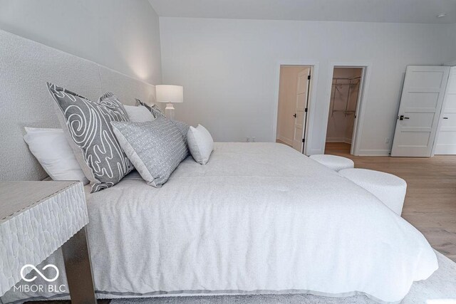395 Breakwater Dr, Fishers, IN 46037 - bedroom with a walk in closet and wood finished floors
