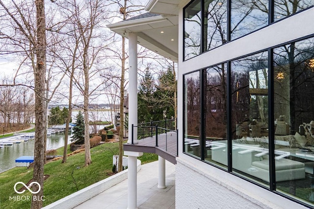 395 Breakwater Dr, Fishers, IN 46037 - view of patio featuring a water view