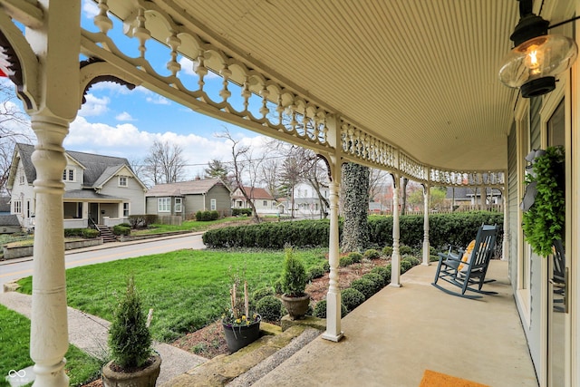 450 W Ash St, Zionsville, IN 46077 - view of patio with a residential view and a porch