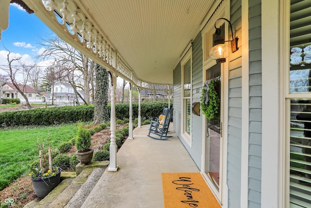 450 W Ash St, Zionsville, IN 46077 - view of patio featuring a residential view and a porch