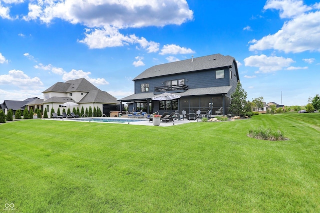 5120 Melbourne Pl, Zionsville, IN 46077 - rear view of house featuring a patio area, a yard, a gazebo, and a shingled roof