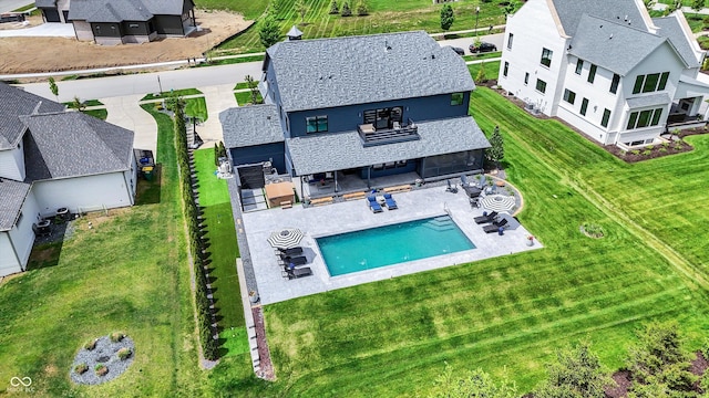 5120 Melbourne Pl, Zionsville, IN 46077 - aerial view of residential area featuring a pool area