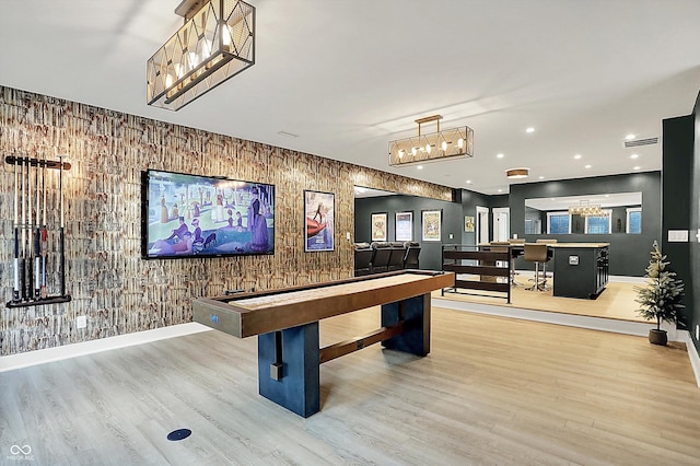 5120 Melbourne Pl, Zionsville, IN 46077 - playroom with baseboards, light wood-style flooring, and recessed lighting