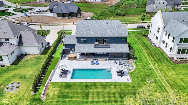 5120 Melbourne Pl, Zionsville, IN 46077 - aerial view of residential area featuring a pool area