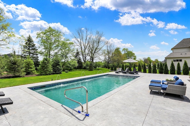 5120 Melbourne Pl, Zionsville, IN 46077 - swimming pool with a patio and a lawn