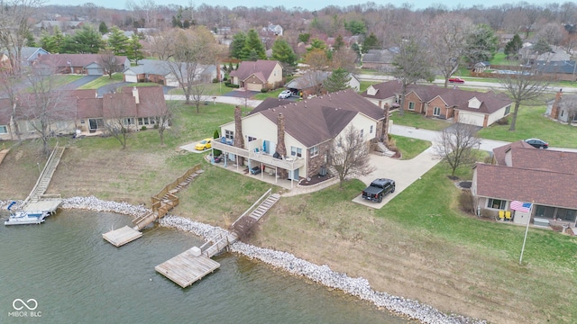 1847 Crystal Bay E Dr, Plainfield, IN 46168 - drone / aerial view with a residential view and a water view