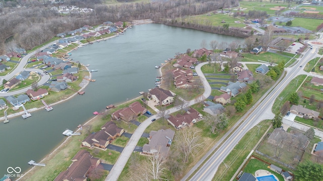 1847 Crystal Bay E Dr, Plainfield, IN 46168 - aerial view featuring a residential view and a water view