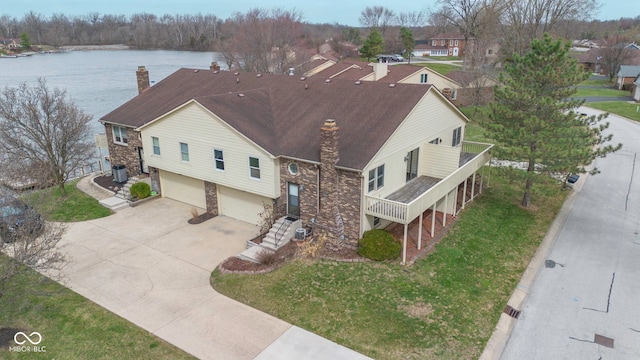1847 Crystal Bay E Dr, Plainfield, IN 46168 - drone / aerial view with a water view