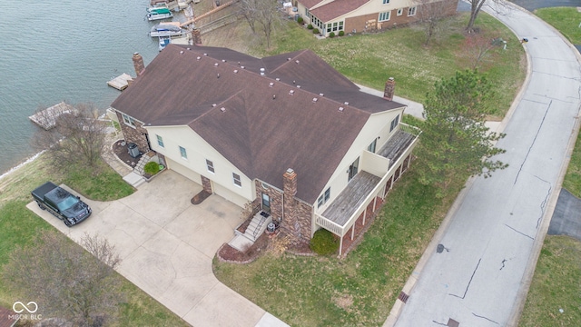 1847 Crystal Bay E Dr, Plainfield, IN 46168 - drone / aerial view featuring a water view