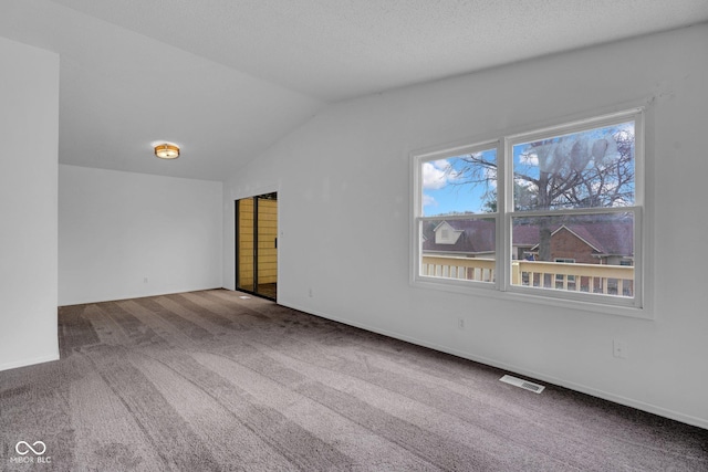 1847 Crystal Bay E Dr, Plainfield, IN 46168 - spare room with vaulted ceiling, baseboards, visible vents, and carpet floors