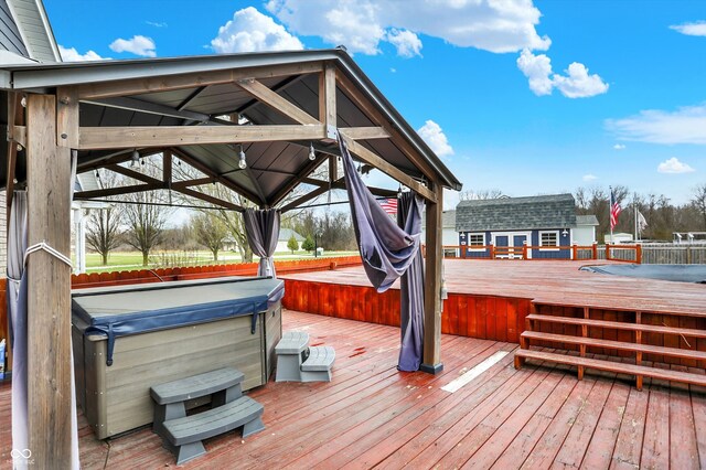 5371 Lue Ann Ln, Mooresville, IN 46158 - deck featuring a lanai and a hot tub