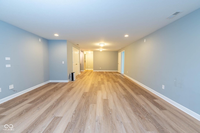 2314 Angelina Way, Greenwood, IN 46143 - spare room featuring baseboards, visible vents, recessed lighting, and light wood-type flooring