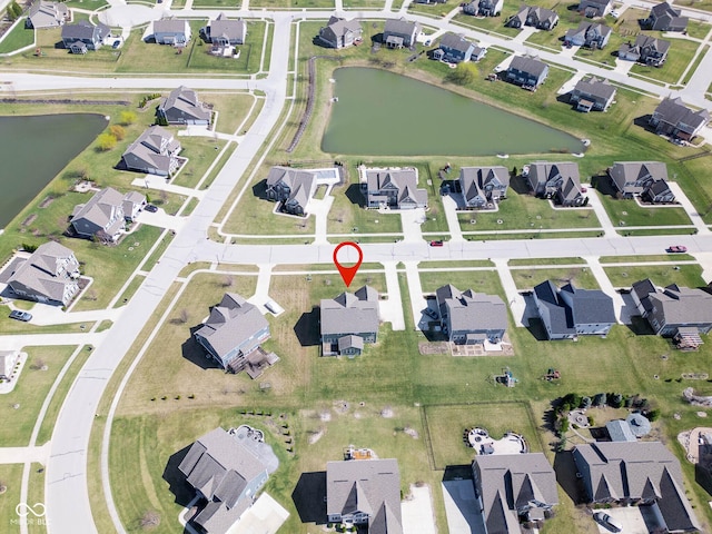 2314 Angelina Way, Greenwood, IN 46143 - birds eye view of property with a water view and a residential view