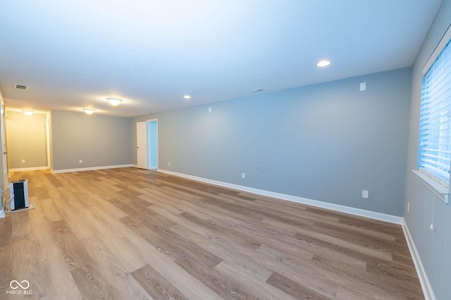 2314 Angelina Way, Greenwood, IN 46143 - spare room with baseboards, visible vents, recessed lighting, and light wood-type flooring