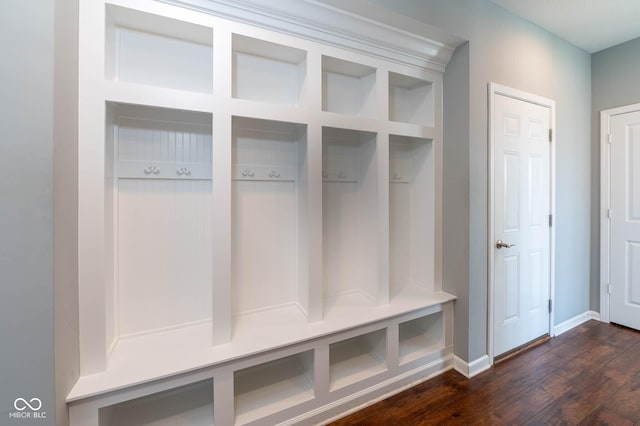 2314 Angelina Way, Greenwood, IN 46143 - mudroom featuring dark wood finished floors and baseboards