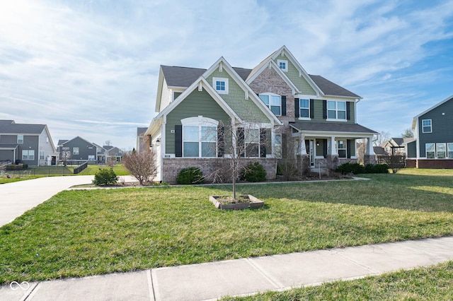 2314 Angelina Way, Greenwood, IN 46143 - craftsman-style home with a front lawn and stone siding