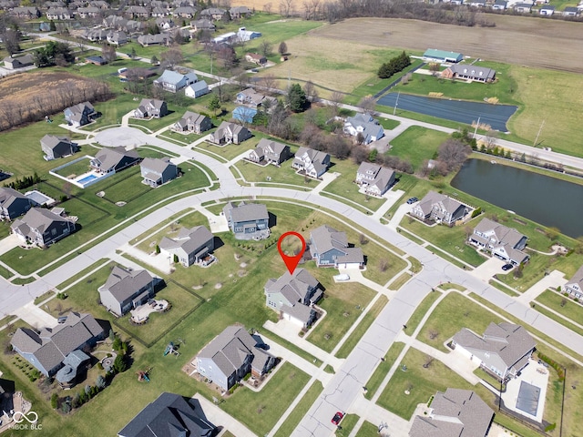 2314 Angelina Way, Greenwood, IN 46143 - bird's eye view featuring a residential view and a water view