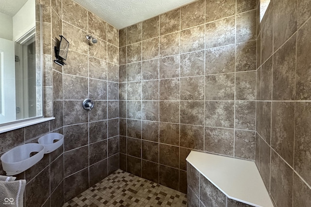 12959 Balfour Rd, Fishers, IN 46037 - full bath with a tile shower and a textured ceiling