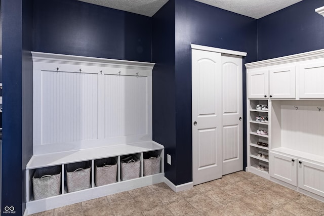 12959 Balfour Rd, Fishers, IN 46037 - mudroom with a textured ceiling and baseboards