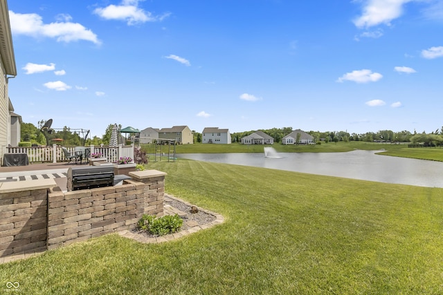 12959 Balfour Rd, Fishers, IN 46037 - view of green lawn with a water view and a residential view