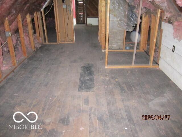 view of unfinished attic