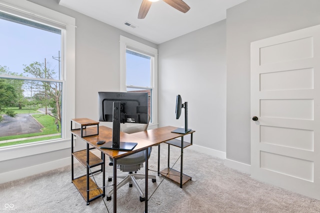 1665 N College Ave, Indianapolis, IN 46202 - office space featuring carpet flooring, baseboards, and a ceiling fan
