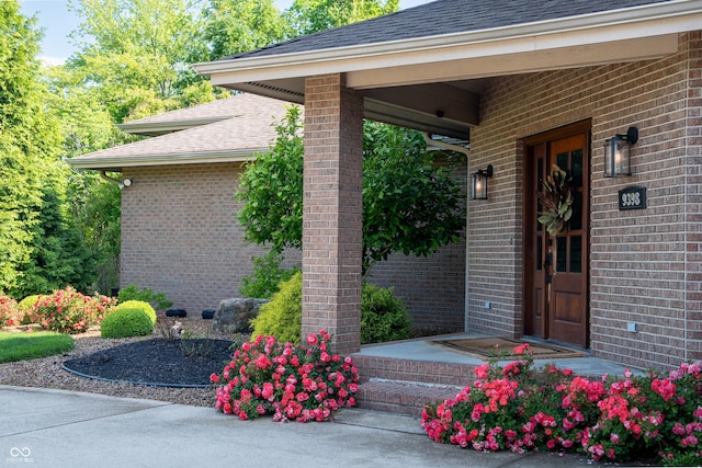 9398 W Mirror Rd, Columbus, IN 47201 - entrance to property with brick siding and a shingled roof