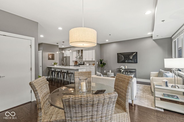 622 E 10th St Unit 206, Indianapolis, IN 46202 - dining room with recessed lighting and dark wood finished floors