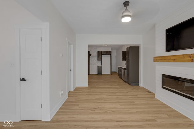 843 N Oxford St, Indianapolis, IN 46201 - hallway featuring light wood-style floors and baseboards