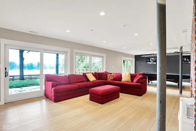 22 Point Ln, Arcadia, IN 46030 - living room featuring recessed lighting and light wood-style floors