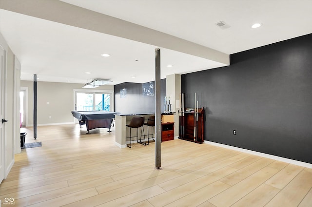 22 Point Ln, Arcadia, IN 46030 - recreation room featuring billiards table, light wood finished floors, and recessed lighting