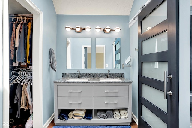 22 Point Ln, Arcadia, IN 46030 - bathroom featuring double vanity and a walk in closet