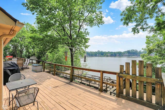 22 Point Ln, Arcadia, IN 46030 - deck featuring a water view and grilling area