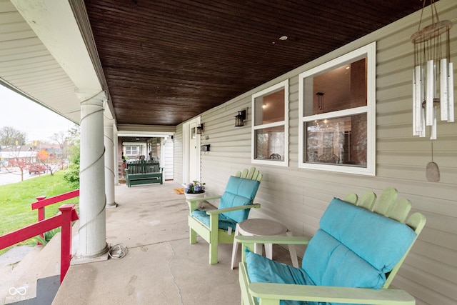 view of patio with a porch