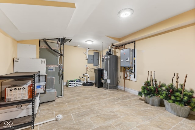10821 Club Point Dr, Fishers, IN 46037 - finished basement featuring water heater, baseboards, and electric panel