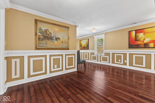 10821 Club Point Dr, Fishers, IN 46037 - spare room featuring a decorative wall, wood finished floors, ornamental molding, and visible vents