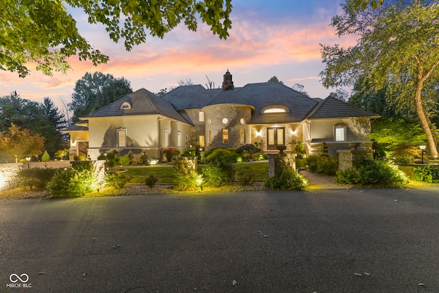 10821 Club Point Dr, Fishers, IN 46037 - french country home with stone siding and stucco siding