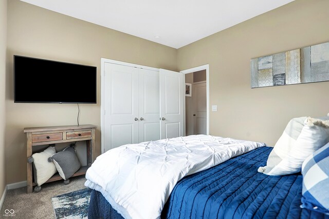 1684 Beach St, Greenwood, IN 46143 - carpeted bedroom with a closet and baseboards