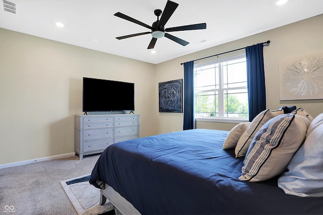 1684 Beach St, Greenwood, IN 46143 - carpeted bedroom featuring baseboards, visible vents, and recessed lighting