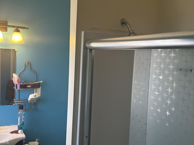 bathroom with a shower