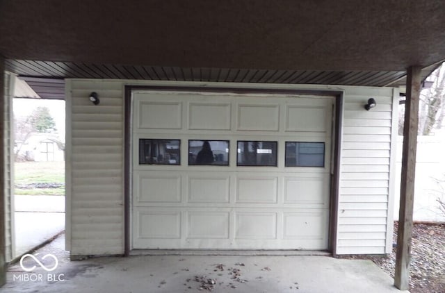 view of garage