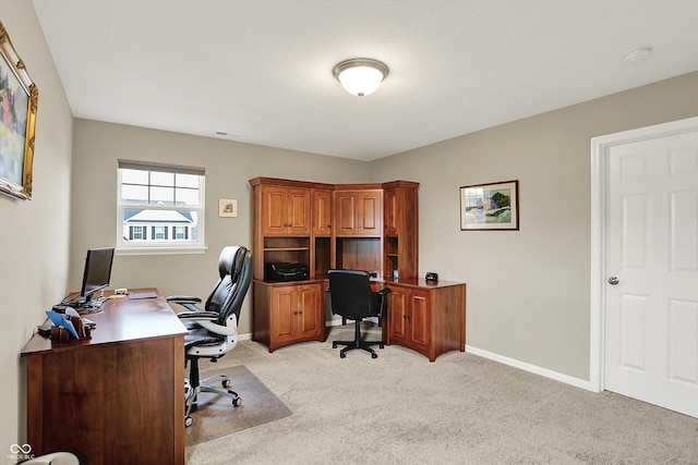 15752 Matthews Ln, Noblesville, IN 46060 - home office featuring baseboards, visible vents, and light carpet
