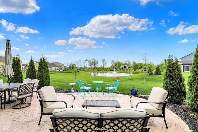 15752 Matthews Ln, Noblesville, IN 46060 - view of patio / terrace with a water view and outdoor dining space