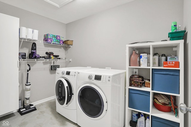 15752 Matthews Ln, Noblesville, IN 46060 - washroom featuring separate washer and dryer, laundry area, and tile patterned floors
