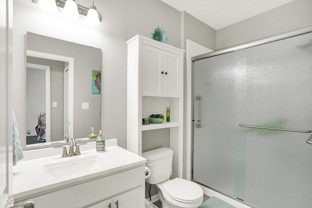 15752 Matthews Ln, Noblesville, IN 46060 - bathroom featuring vanity, toilet, and a stall shower
