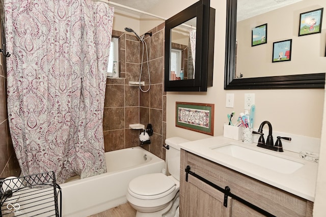 3041 S Kercheval St, Indianapolis, IN 46239 - full bathroom with shower / bath combination with curtain, toilet, and vanity
